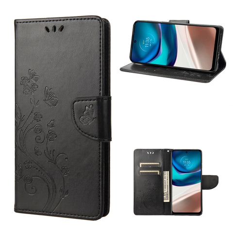 Butterfly Flower Pattern Flip Leather Phone Case, For Motorola Moto G42, For OnePlus 10T, For Samsung Galaxy A04, For Asus Zenfone 9