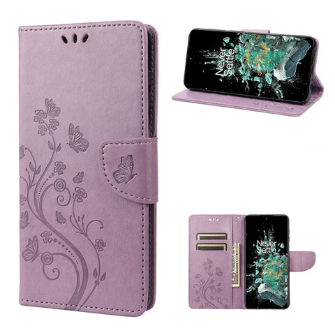 Butterfly Flower Pattern Flip Leather Phone Case, For Motorola Moto G42, For OnePlus 10T, For Samsung Galaxy A04, For Asus Zenfone 9