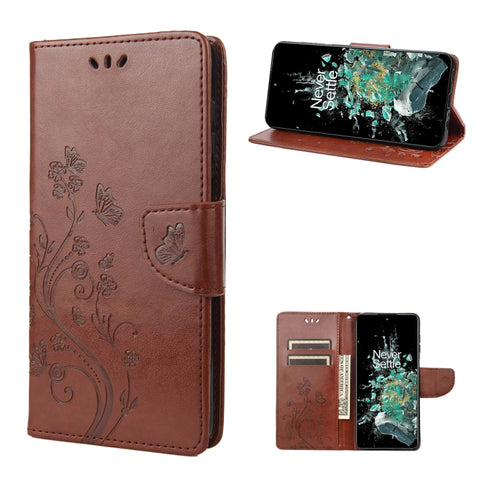 Butterfly Flower Pattern Flip Leather Phone Case, For Motorola Moto G42, For OnePlus 10T, For Samsung Galaxy A04, For Asus Zenfone 9