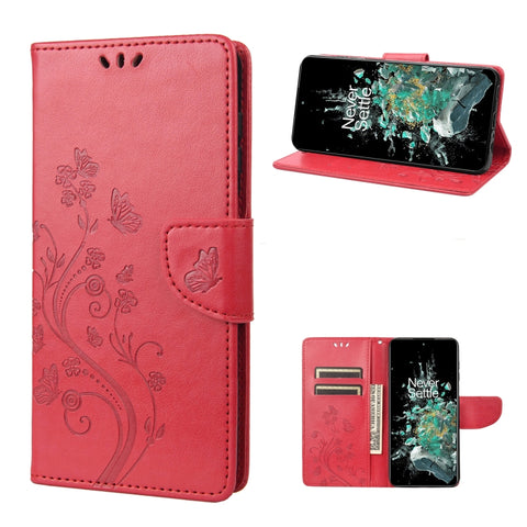 Butterfly Flower Pattern Flip Leather Phone Case, For Motorola Moto G42, For OnePlus 10T, For Samsung Galaxy A04, For Asus Zenfone 9