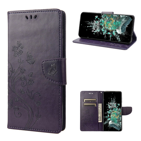 Butterfly Flower Pattern Flip Leather Phone Case, For Motorola Moto G42, For OnePlus 10T, For Samsung Galaxy A04, For Asus Zenfone 9