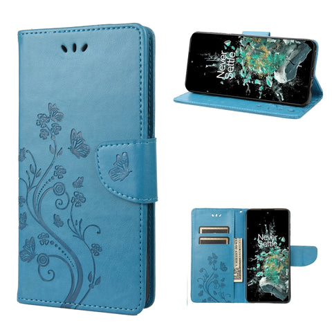 Butterfly Flower Pattern Flip Leather Phone Case, For Motorola Moto G42, For OnePlus 10T, For Samsung Galaxy A04, For Asus Zenfone 9