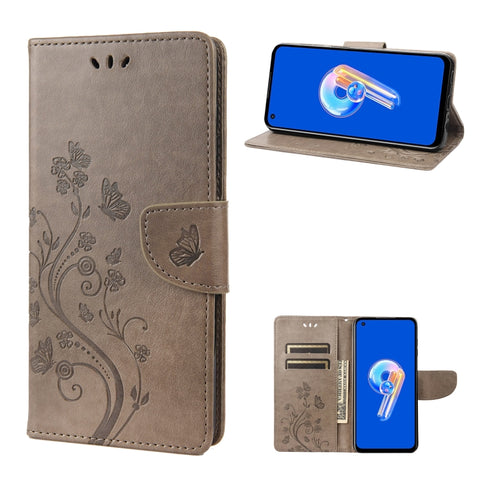 Butterfly Flower Pattern Flip Leather Phone Case, For Motorola Moto G42, For OnePlus 10T, For Samsung Galaxy A04, For Asus Zenfone 9