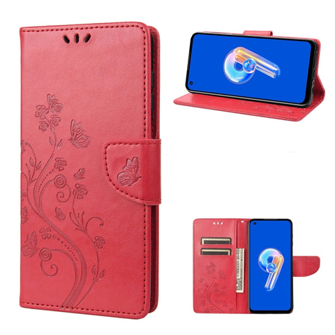 Butterfly Flower Pattern Flip Leather Phone Case, For Motorola Moto G42, For OnePlus 10T, For Samsung Galaxy A04, For Asus Zenfone 9