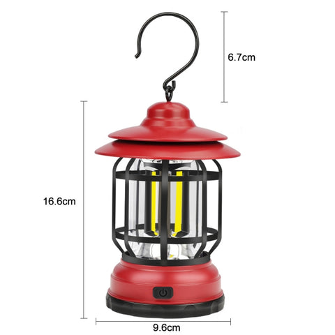 Portable Retro Hanging Lamp Lantern Camping Tent Light, USB Charging, Battery Type, Not Included Battery