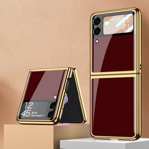 GKK Integrated Electroplating Painted Glass Phone Case, For Samsung Galaxy Z Flip4