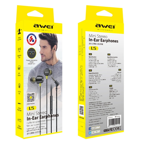 awei L5 1.2m Mini Stereo In-ear Earphones, L5