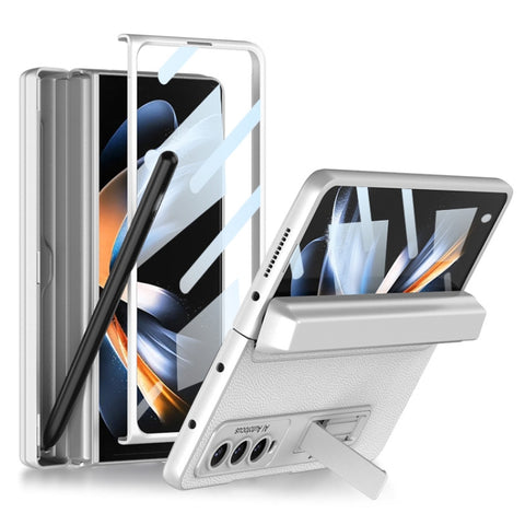 GKK Integrated Magnetic Flip Plain Leather Phone Case with Pen Box, For Samsung Galaxy Z Fold4