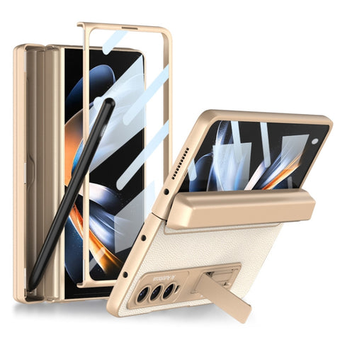 GKK Integrated Magnetic Flip Plain Leather Phone Case with Pen Box, For Samsung Galaxy Z Fold4