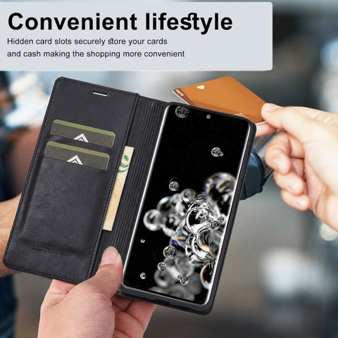 LC.IMEEKE RFID Anti-theft Leather Phone Case, For Samsung Galaxy S20 Ultra, For Samsung Galaxy S21 Ultra 5G
