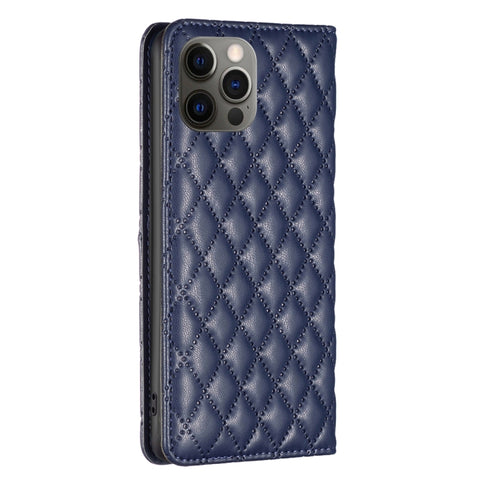 Diamond Lattice Magnetic Leather Flip Phone Case, For iPhone 12 / 12 Pro, For iPhone 11 Pro Max, For iPhone 11 Pro, For iPhone 11, For iPhone SE 2022 / SE 2020 / 8 / 7, For iPhone XS Max, For iPhone XS / X, For iPhone XR