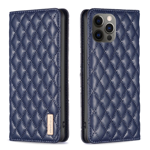 Diamond Lattice Magnetic Leather Flip Phone Case, For iPhone 12 / 12 Pro, For iPhone 11 Pro Max, For iPhone 11 Pro, For iPhone 11, For iPhone SE 2022 / SE 2020 / 8 / 7, For iPhone XS Max, For iPhone XS / X, For iPhone XR