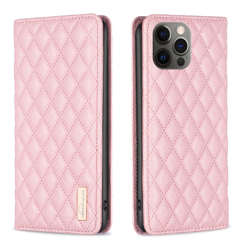Diamond Lattice Magnetic Leather Flip Phone Case, For iPhone 12 / 12 Pro, For iPhone 11 Pro Max, For iPhone 11 Pro, For iPhone 11, For iPhone SE 2022 / SE 2020 / 8 / 7, For iPhone XS Max, For iPhone XS / X, For iPhone XR
