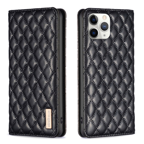 Diamond Lattice Magnetic Leather Flip Phone Case, For iPhone 12 / 12 Pro, For iPhone 11 Pro Max, For iPhone 11 Pro, For iPhone 11, For iPhone SE 2022 / SE 2020 / 8 / 7, For iPhone XS Max, For iPhone XS / X, For iPhone XR