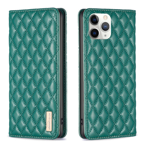 Diamond Lattice Magnetic Leather Flip Phone Case, For iPhone 12 / 12 Pro, For iPhone 11 Pro Max, For iPhone 11 Pro, For iPhone 11, For iPhone SE 2022 / SE 2020 / 8 / 7, For iPhone XS Max, For iPhone XS / X, For iPhone XR