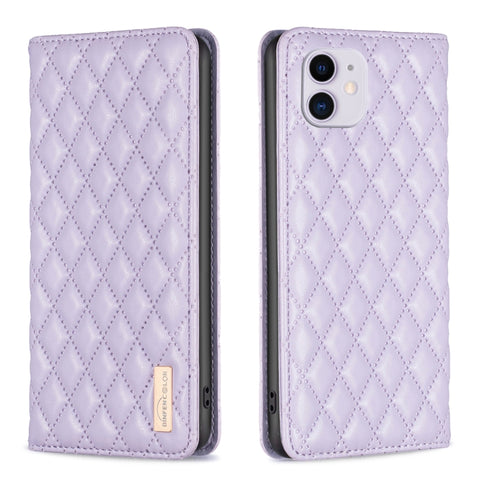 Diamond Lattice Magnetic Leather Flip Phone Case, For iPhone 12 / 12 Pro, For iPhone 11 Pro Max, For iPhone 11 Pro, For iPhone 11, For iPhone SE 2022 / SE 2020 / 8 / 7, For iPhone XS Max, For iPhone XS / X, For iPhone XR