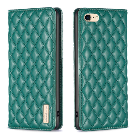 Diamond Lattice Magnetic Leather Flip Phone Case, For iPhone 12 / 12 Pro, For iPhone 11 Pro Max, For iPhone 11 Pro, For iPhone 11, For iPhone SE 2022 / SE 2020 / 8 / 7, For iPhone XS Max, For iPhone XS / X, For iPhone XR