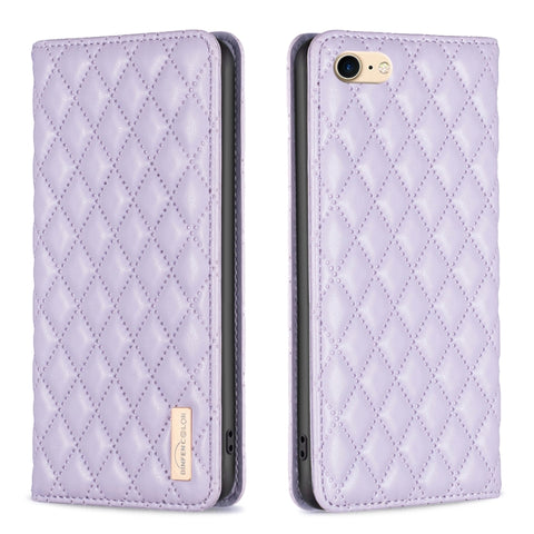 Diamond Lattice Magnetic Leather Flip Phone Case, For iPhone 12 / 12 Pro, For iPhone 11 Pro Max, For iPhone 11 Pro, For iPhone 11, For iPhone SE 2022 / SE 2020 / 8 / 7, For iPhone XS Max, For iPhone XS / X, For iPhone XR