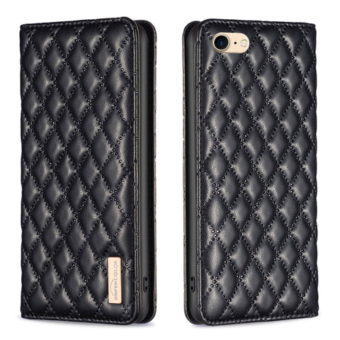 Diamond Lattice Magnetic Leather Flip Phone Case, For iPhone 12 / 12 Pro, For iPhone 11 Pro Max, For iPhone 11 Pro, For iPhone 11, For iPhone SE 2022 / SE 2020 / 8 / 7, For iPhone XS Max, For iPhone XS / X, For iPhone XR