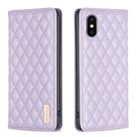 Diamond Lattice Magnetic Leather Flip Phone Case, For iPhone 12 / 12 Pro, For iPhone 11 Pro Max, For iPhone 11 Pro, For iPhone 11, For iPhone SE 2022 / SE 2020 / 8 / 7, For iPhone XS Max, For iPhone XS / X, For iPhone XR