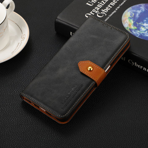KHAZNEH Dual-color Cowhide Texture Flip Leather Phone Case, For Samsung Galaxy A14 5G