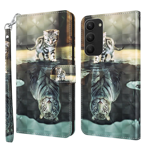 3D Painting Pattern TPU + PU Phone Case, For Samsung Galaxy S23, For Samsung Galaxy S23+ 5G, For Samsung Galaxy S23 ultra 5G