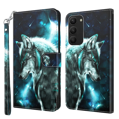 3D Painting Pattern TPU + PU Phone Case, For Samsung Galaxy S23, For Samsung Galaxy S23+ 5G, For Samsung Galaxy S23 ultra 5G