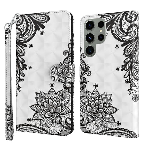 3D Painting Pattern TPU + PU Phone Case, For Samsung Galaxy S23, For Samsung Galaxy S23+ 5G, For Samsung Galaxy S23 ultra 5G