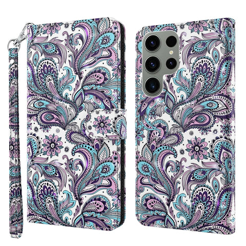 3D Painting Pattern TPU + PU Phone Case, For Samsung Galaxy S23, For Samsung Galaxy S23+ 5G, For Samsung Galaxy S23 ultra 5G
