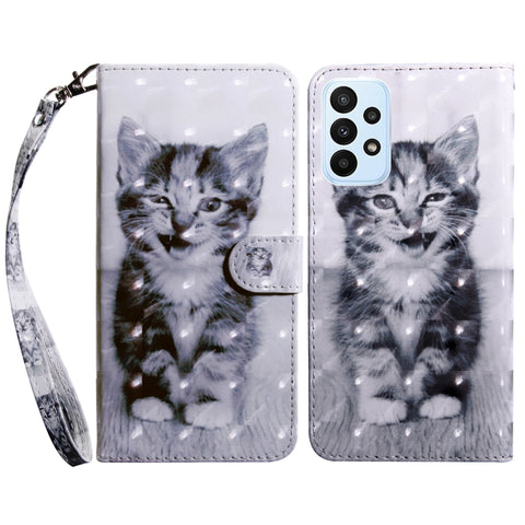 3D Painted Leather Phone Case, For Samsung Galaxy A23e, For Samsung Galaxy A04, For Samsung Galaxy A04s, For Xiaomi Redmi A1 2022