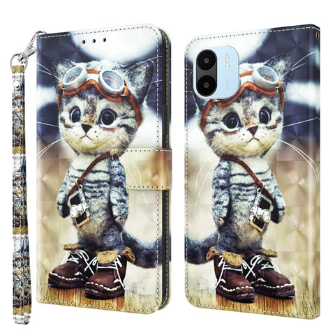 3D Painted Leather Phone Case, For Samsung Galaxy A23e, For Samsung Galaxy A04, For Samsung Galaxy A04s, For Xiaomi Redmi A1 2022