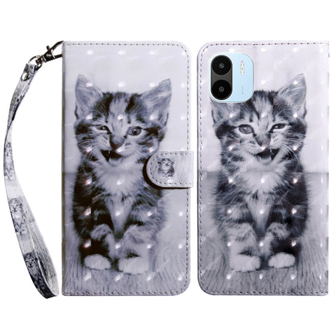 3D Painted Leather Phone Case, For Samsung Galaxy A23e, For Samsung Galaxy A04, For Samsung Galaxy A04s, For Xiaomi Redmi A1 2022