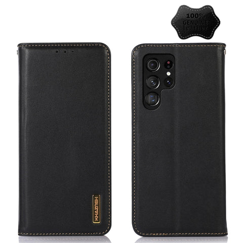 KHAZNEH Nappa Top Layer Cowhide Leather Phone Case, For Samsung Galaxy S23+ 5G, For Samsung Galaxy S23 Ultra 5G, For Samsung Galaxy S23 5G