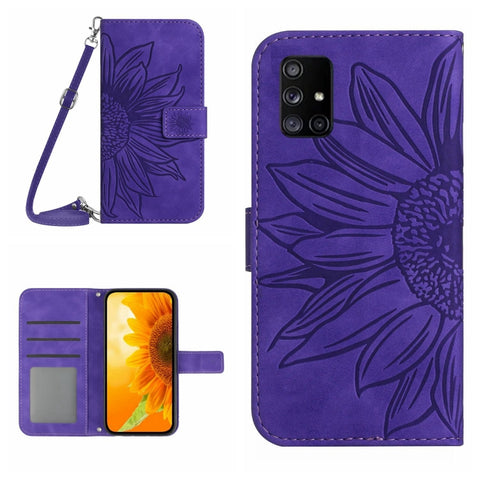 Skin Feel Sun Flower Pattern Flip Leather Phone Case, For Samsung Galaxy A50/A50S/A30S, For Samsung Galaxy A51 5G, For Samsung Galaxy A51/M40S, For Samsung Galaxy A52/A52S