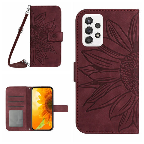 Skin Feel Sun Flower Pattern Flip Leather Phone Case, For Samsung Galaxy A50/A50S/A30S, For Samsung Galaxy A51 5G, For Samsung Galaxy A51/M40S, For Samsung Galaxy A52/A52S