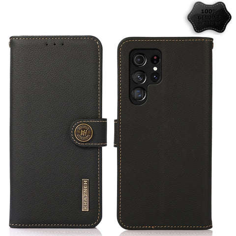 KHAZNEH Custer Genuine Leather RFID Phone Case, For Nokia G60 5G, For Samsung Galaxy S23+ 5G, For Samsung Galaxy S23 5G, For Samsung Galaxy S23 Ultra 5G