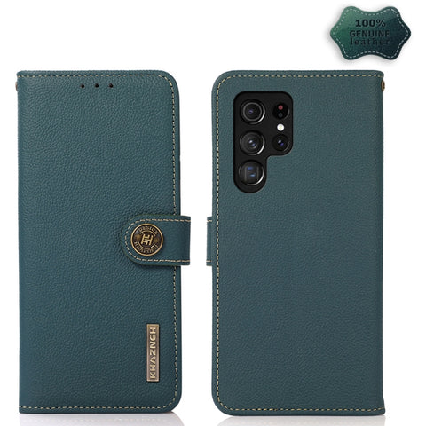 KHAZNEH Custer Genuine Leather RFID Phone Case, For Nokia G60 5G, For Samsung Galaxy S23+ 5G, For Samsung Galaxy S23 5G, For Samsung Galaxy S23 Ultra 5G