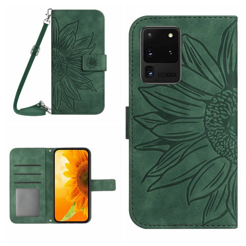 Skin Feel Sun Flower Pattern Flip Leather Phone Case, For Samsung Galaxy S20 Ultra, For Samsung Galaxy S21 5G, For Samsung Galaxy S21 FE 5G, For Samsung Galaxy S21+ 5G