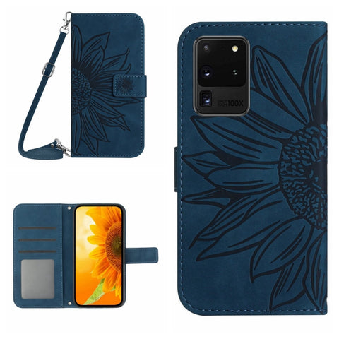Skin Feel Sun Flower Pattern Flip Leather Phone Case, For Samsung Galaxy S20 Ultra, For Samsung Galaxy S21 5G, For Samsung Galaxy S21 FE 5G, For Samsung Galaxy S21+ 5G