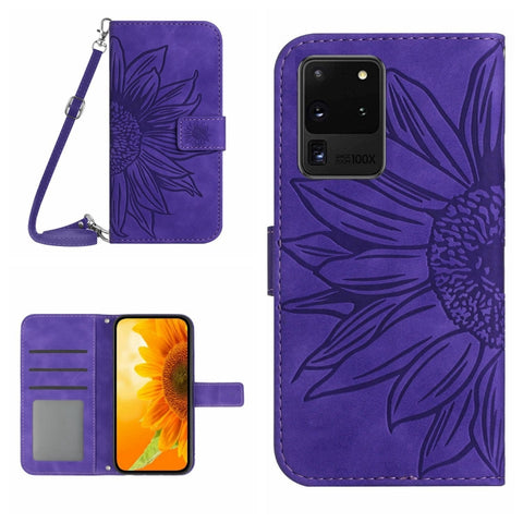 Skin Feel Sun Flower Pattern Flip Leather Phone Case, For Samsung Galaxy S20 Ultra, For Samsung Galaxy S21 5G, For Samsung Galaxy S21 FE 5G, For Samsung Galaxy S21+ 5G