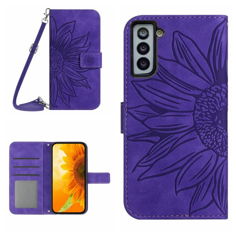 Skin Feel Sun Flower Pattern Flip Leather Phone Case, For Samsung Galaxy S20 Ultra, For Samsung Galaxy S21 5G, For Samsung Galaxy S21 FE 5G, For Samsung Galaxy S21+ 5G