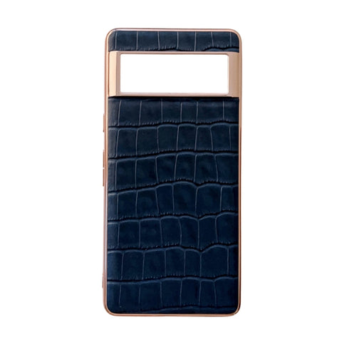 Crocodile Texture Genuine Leather Electroplating Phone Case, For Google Pixel 6 Pro, For Google Pixel 6a