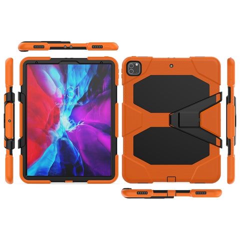For iPad Pro 12.9 inch (2020) Shockproof Colorful Silicon + PC Protective Case with Holder & Shoulder Strap & Hand Strap & Pen Slot, For iPad Pro 12.9 inch (2020)