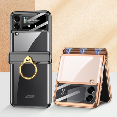 GKK Magnetic Folding Phantom Rotary Phone Case with Ring Holder, For Samsung Galaxy Z Flip4