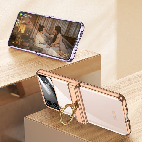 GKK Magnetic Folding Phantom Rotary Phone Case with Ring Holder, For Samsung Galaxy Z Flip4