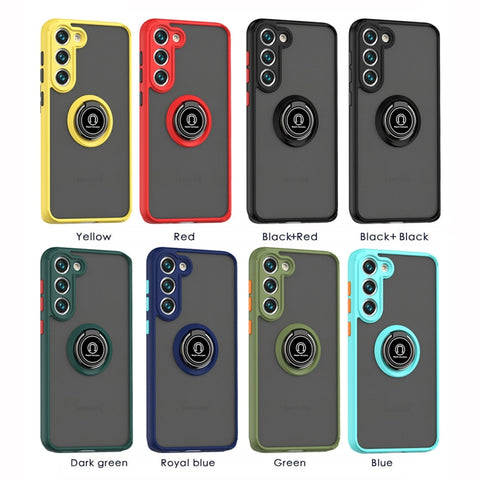Q Shadow I Ring Kickstand PC and TPU Hybrid Phone Case, For Samsung Galaxy S23 5G, For Samsung Galaxy S23+ 5G