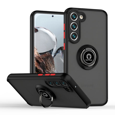 Q Shadow I Ring Kickstand PC and TPU Hybrid Phone Case, For Samsung Galaxy S23 5G, For Samsung Galaxy S23+ 5G