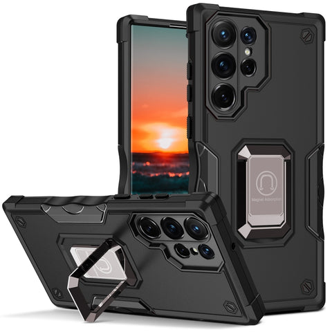 Ring Holder Non-slip Shockproof Armor Phone Case, For Samsung Galaxy S23 5G, For Samsung Galaxy S23+ 5G, For Samsung Galaxy S23 Ultra 5G