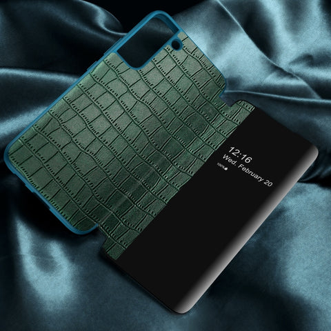 Crocodile Texture Window View Leather Phone Case, For Samsung Galaxy S23 5G, For Samsung Galaxy S23+ 5G, For Samsung Galaxy S23 Ultra 5G