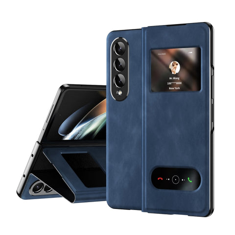 Mature Window View Flip Leather Phone Case, For Samsung Galaxy Z Fold4, For Samsung Galaxy Z Fold3 5G, For Samsung Galaxy Z Fold2 5G